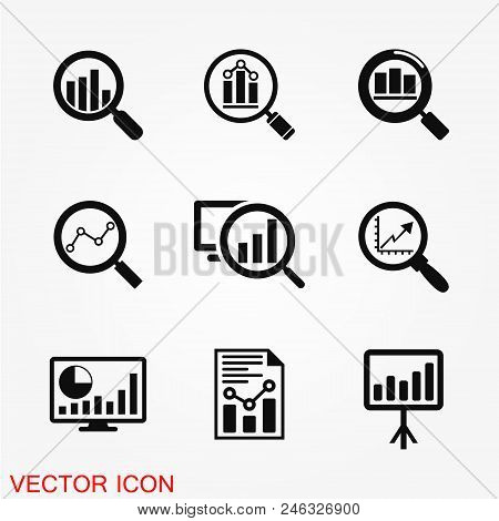 Analytics Icon Vector Illustration Style Is Flat Iconic Symbol