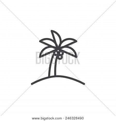 Palm Tree Outline Icon. Linear Style Sign For Mobile Concept And Web Design. Coconut Palm Tree Simpl