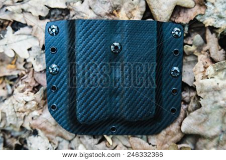 Objective Holster Shooting On Dry Leaves In The Forest