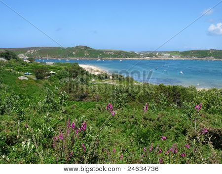 Смотреть от Брайер Tresco, острова Scilly Корнуолл Великобритании.