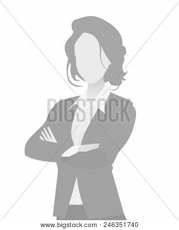 Default Placeholder Businesswoman Half-length Portrait Photo Avatar. Woman Gray Color