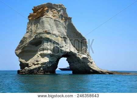 Kleftiko is an impressive spot of rock formations that can be reached only by sea  in Milos island in Greece