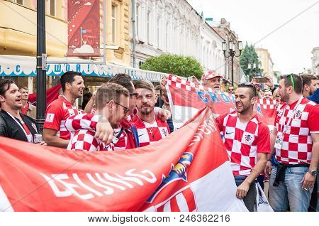 Nizhny Novgorod, Russia - June 21, 2018: Football Fans Came To Nizhny Novgorod For The World Cup. Fa