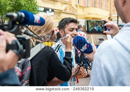 Nizhny Novgorod, Russia - June 21, 2018: Football Fans Came To Nizhny Novgorod For The World Cup. Fa
