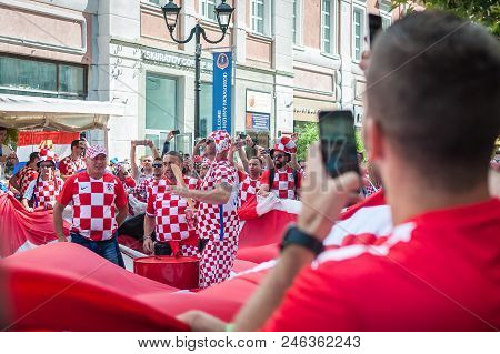 Nizhny Novgorod, Russia - June 21, 2018: Football Fans Came To Nizhny Novgorod For The World Cup. Fa