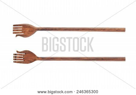 Wooden Backscratcher Isolated On White Background, With Clipping Path.