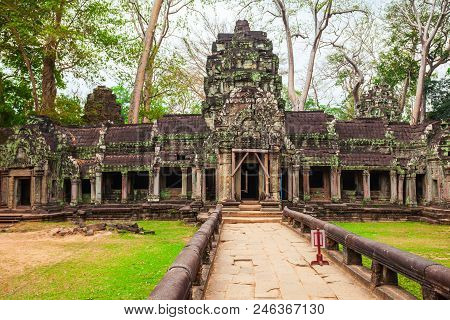 Ta Prohm Or Prasat Taprohm Is The Temple At Angkor In Siem Reap In Cambodia