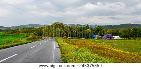 Rural Road In Hokkaido, Japan