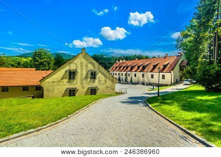 Scenic View At Colorful Landscape In Trakoscan, Famous Tourist Resort In Northern Croatia, Zagorje R