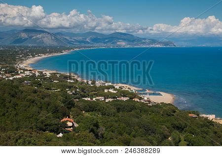 Panoramic View Of Sea From San Felice Circeo In Lazio, Italy