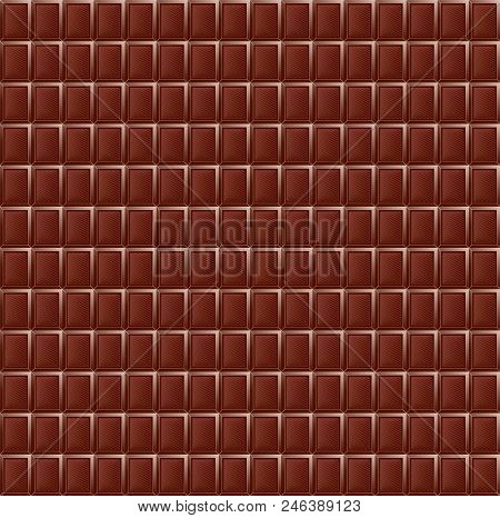 Milk Chocolate Seamless Pattern Food Texture Dark Realistic Grid Block