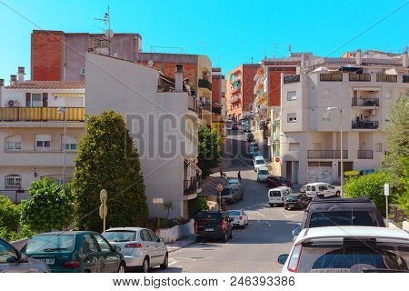 Blanes, Catalonia, Spain - June 1, 2018: Blanes View On A Summer Day. Coast Is Part Of The Costa Bra