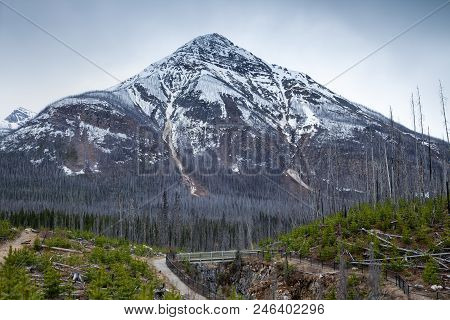 A Mountain Near Marble Canyon In Kootenay National Park, British Columbia, Canada