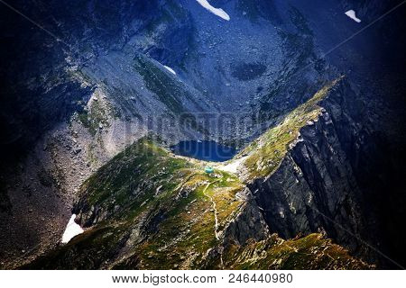 caltun Lake in the Fagaras Mountains, Romania