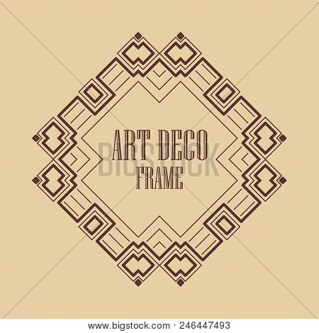 Vintage Art Deco Border Frame. Template For Design