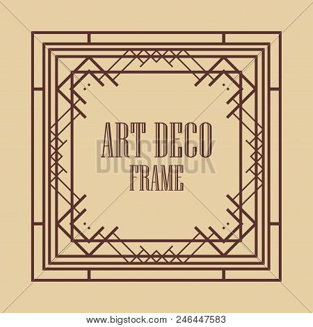 Vintage Art Deco Border Frame. Template For Design