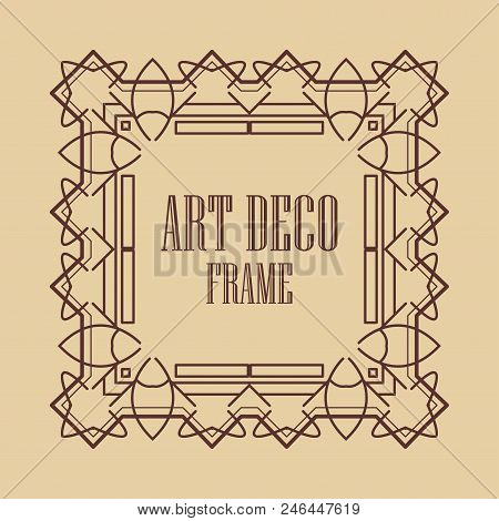 Vintage Art Deco Border Frame. Template For Design