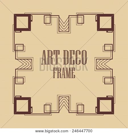 Vintage Art Deco Border Frame. Template For Design