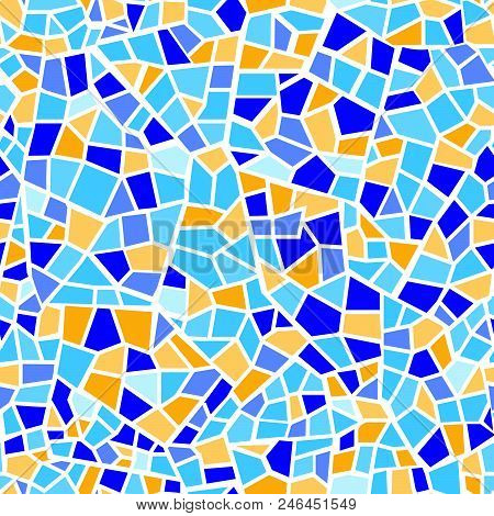 Abstract Mosaic Sheet Seamless Pattern. Geometric Tile Background. Ceramic Fragment Decorative Backd