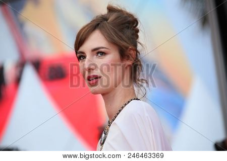  Louise Bourgoin attends the screening of 'Yomeddine' during the 71st annual Cannes Film Festival at Palais des Festivals on May 9, 2018 in Cannes, France. 