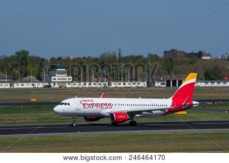 Berlin Germany - April 21. 2018: Iberia Express Airbus A320 Plane At Berlin Tegel Airport