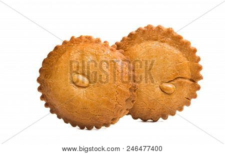 Almond Dutch Cookies Isolated On White Background