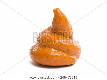 Feces  Brown Excrement Isolated On White Background