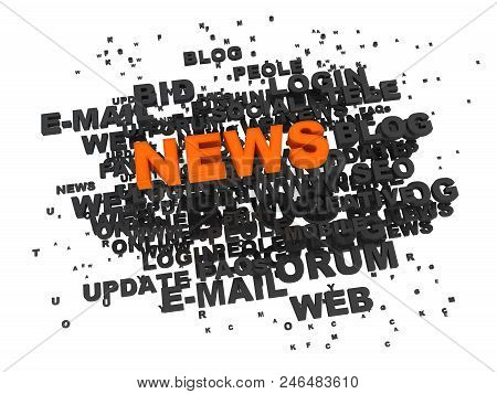News Text Is A Conceptual Image. 3d Image Renderer