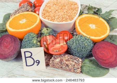 Nutritious Different Ingredients Containing Vitamin B9, Dietary Fiber, Natural Minerals And Folic Ac