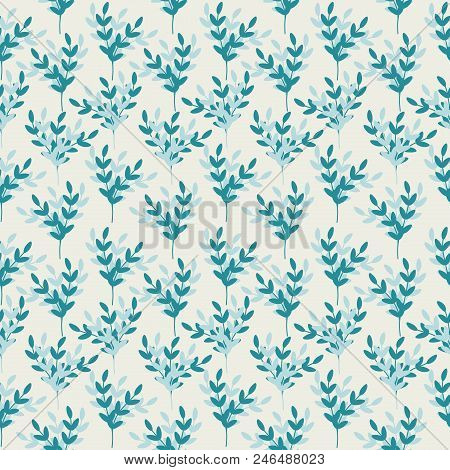 Beautiful Seamless Background With Leaves. A Vector A Seamless Pattern With Leaves On A White Backgr