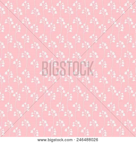 Floral Seamless Pattern. Gentle Pink Background. Vector Illustration