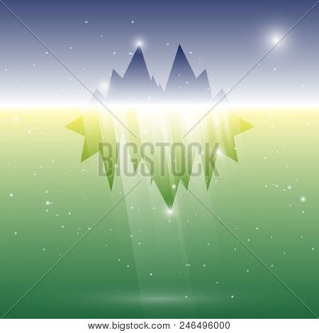 Created Underwater Glacier Abstract Background, Stock Vector
