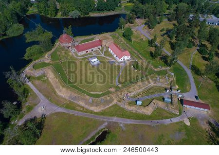 The Ancient Korela Fortress On A Sunny June Day (aerial Photography). Priozersk, Russia