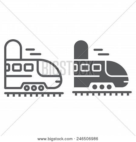 Railroad Trip Line And Glyph Icon, Travel And Tourism, Subway In Tunnel Sign Vector Graphics, A Line