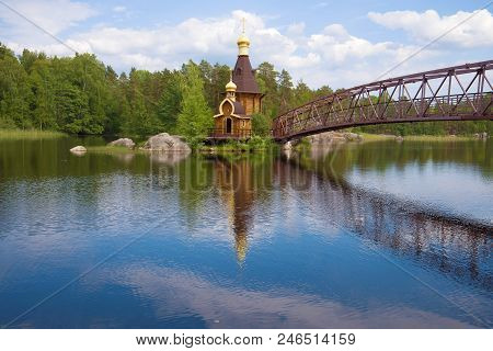Church Of The Apostle Andrew The First-called On The Vuoksa River On A June Sunny Day. Leningrad Reg