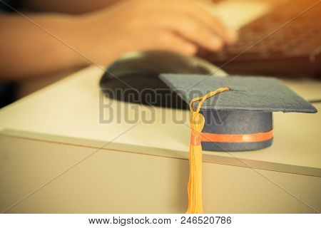 Graduate Or Education Knowledge Learning Study Abroad International Teachnology Concept : Blue Gradu