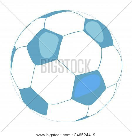 Soccer Ball Icon. Flat Vector Illustration In Black On White Background. Equipment For Sport, Health
