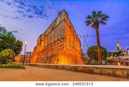 Bari, Italy, Puglia: Swabian Castle Or Castello Svevo, A Medieval Landmark Of Apulia.