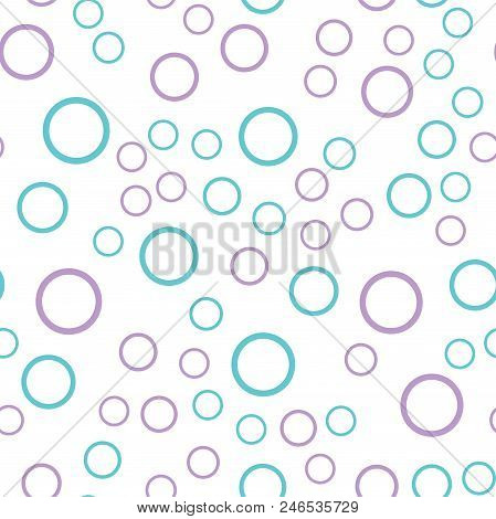 Seamless Abstract Vector Pattern With Colorful Circles On White Background. Can Be Used For Fabric, 