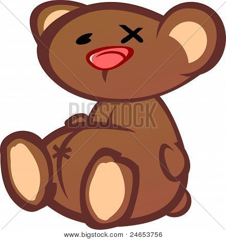 Старые, изношенные плюшевый медведь