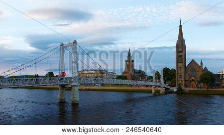 View Of Inverness, Scotland By The River Ness