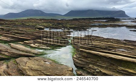 View Of Warbeth Bay Looking Toward Island Of Hoy In Orkney
