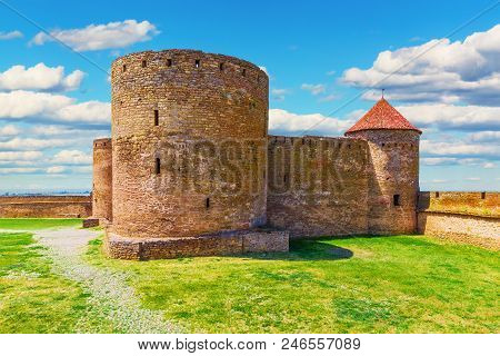 Scenic Summer View Of The Old Stone Ruins Of The Akkerman Fortress In Belgorod-dnestrovskiy, Ukraine