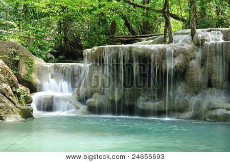 Cascata di Eravan, Kanchanabury, Thailandia