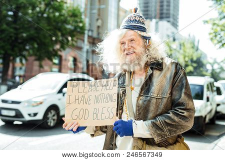 Starving Fugitive. Starving Hopeless Fugitive Asking For At Least Some Help Standing In The Middle O