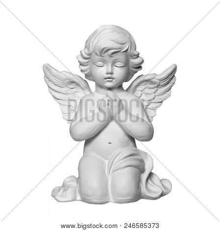 Close Up Of An Angel Guardian Isolated On White Background