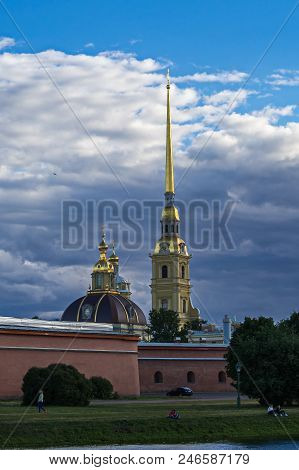 View Of Peter And Paul Cathedral From The Petrograd Side. Architectural Monuments Of The Russian Emp