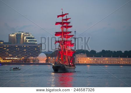 Saint Petersburg, Russia - June 21, 2018: The Swedish Brig 