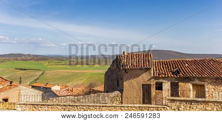 Old House In Atienza And Surrounding Landscape Of Castilla-la Mancha, Spain
