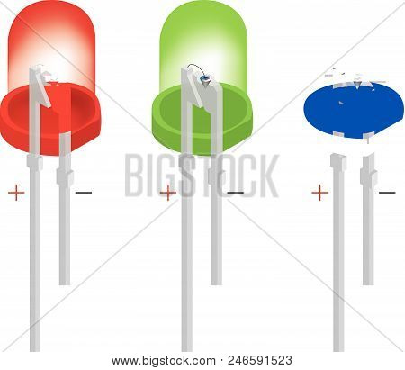 Light Emitting Diode (led) Structure. Isolated Background. Education Info Graphic.